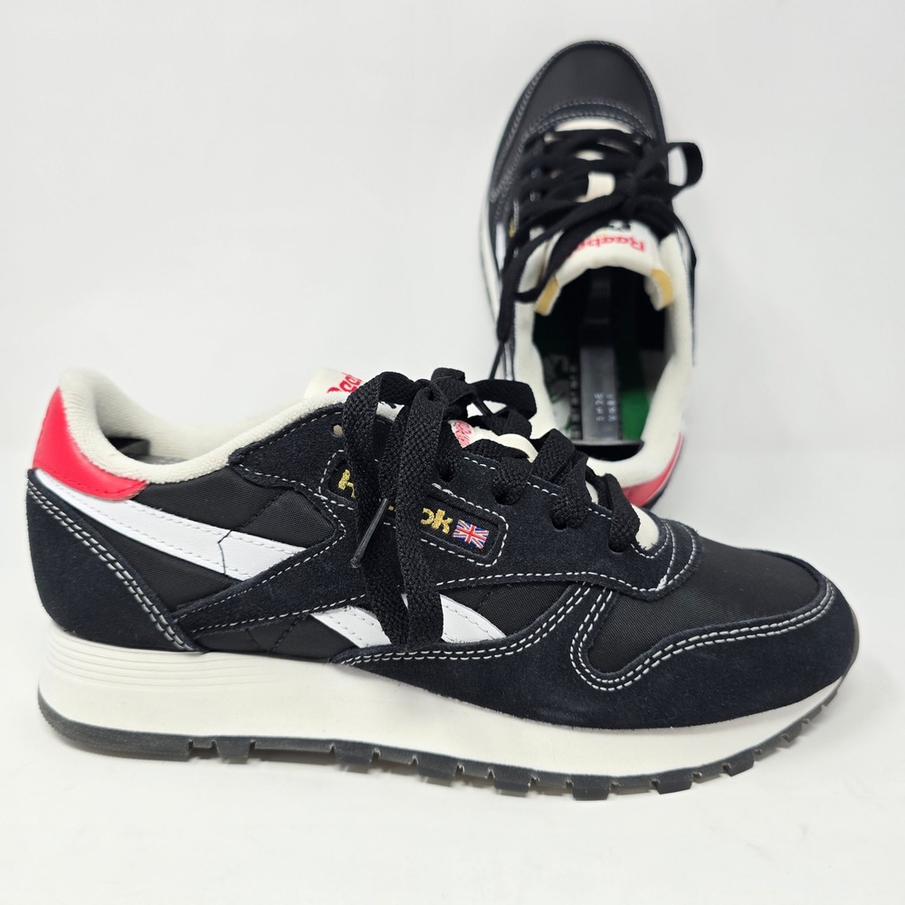 Reebok Classic Leather Human Rights Now Black Red Sneakers HQ4145 Womens 4.5